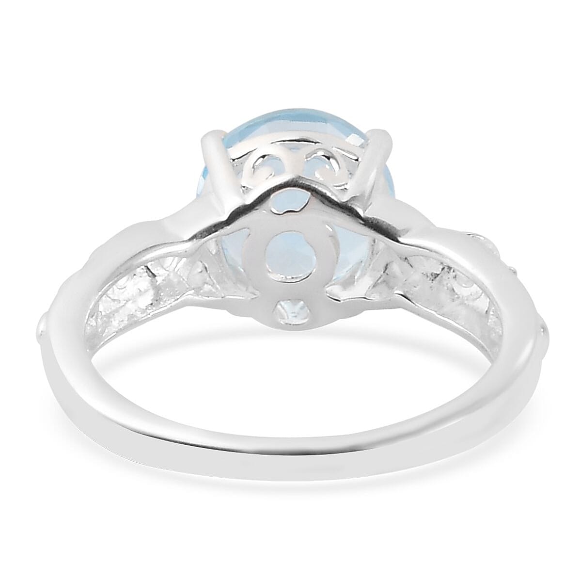 Sky Blue Topaz and White Topaz Ring in Sterling Silver (Size 9.0) 2.35 ctw image number 6