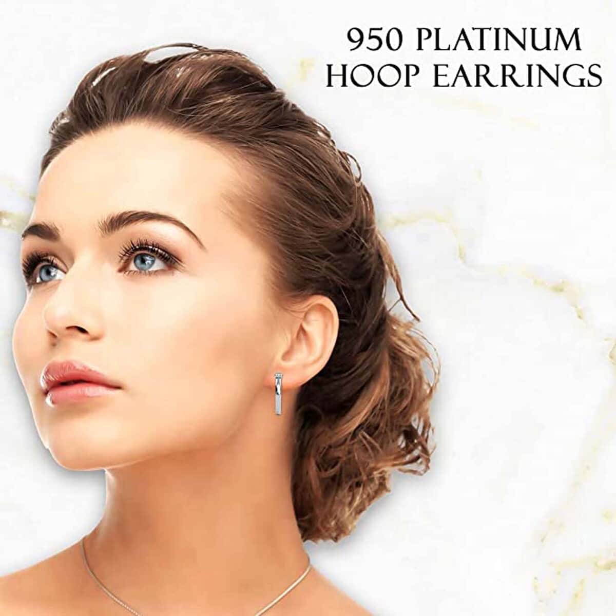 RHAPSODY 950 Platinum Hoop Earrings 1.75 Grams image number 3