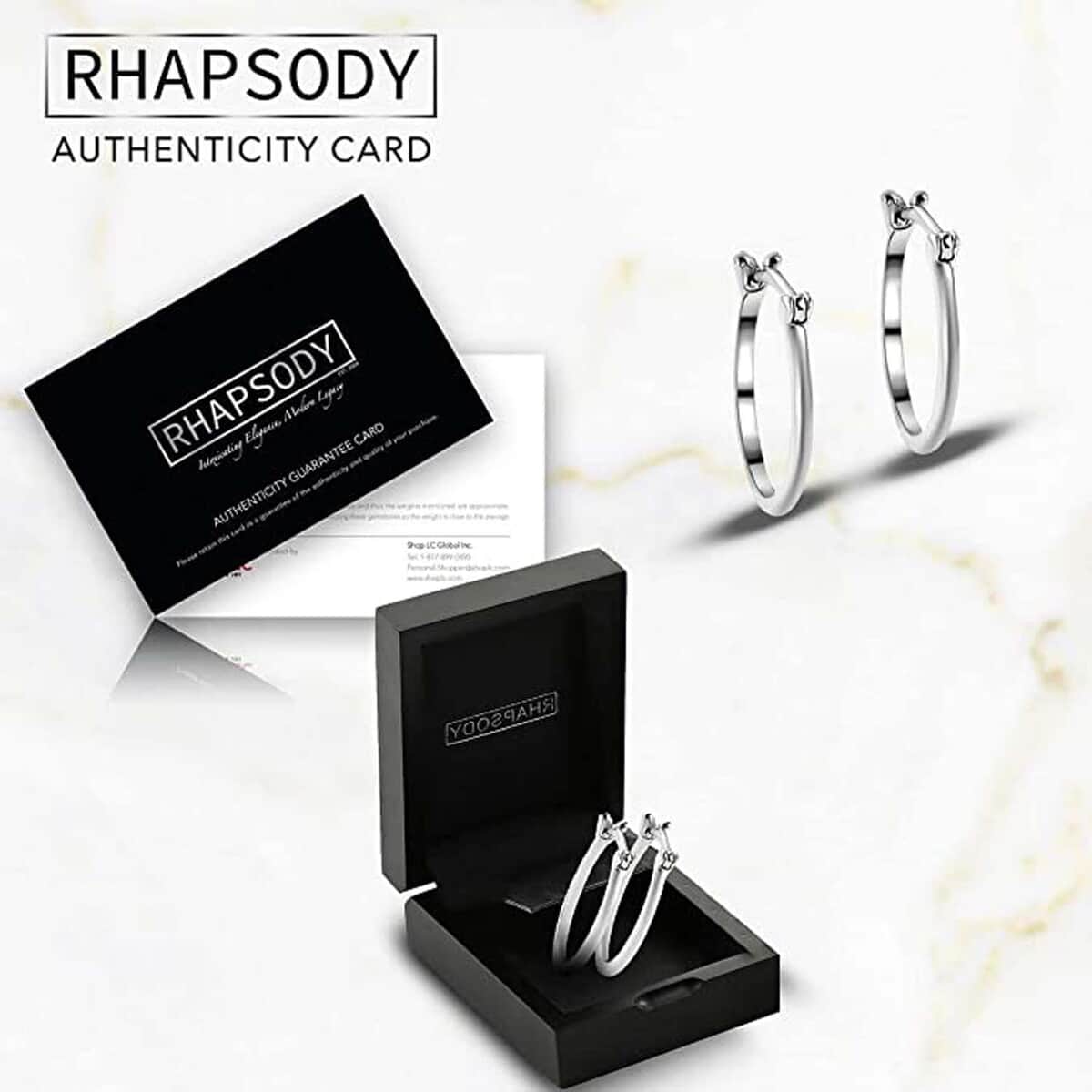 RHAPSODY 950 Platinum Hoop Earrings 1.75 Grams image number 5
