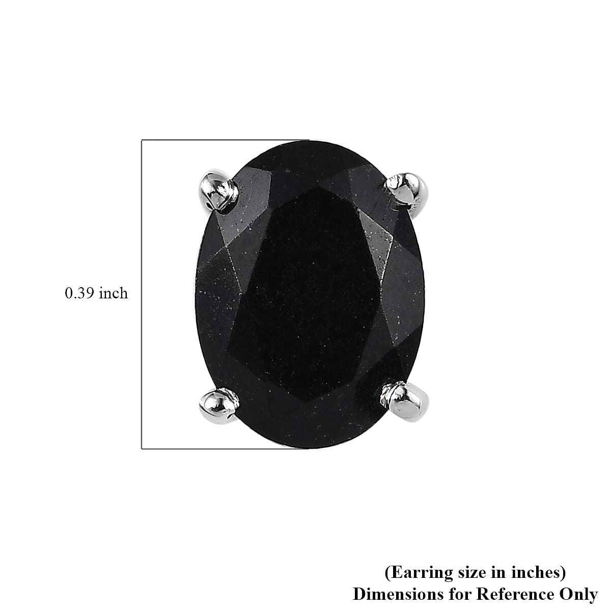 D'Joy Australian Black Tourmaline 2.50 ctw Solitaire Stud Earrings in Platinum Over Sterling Silver