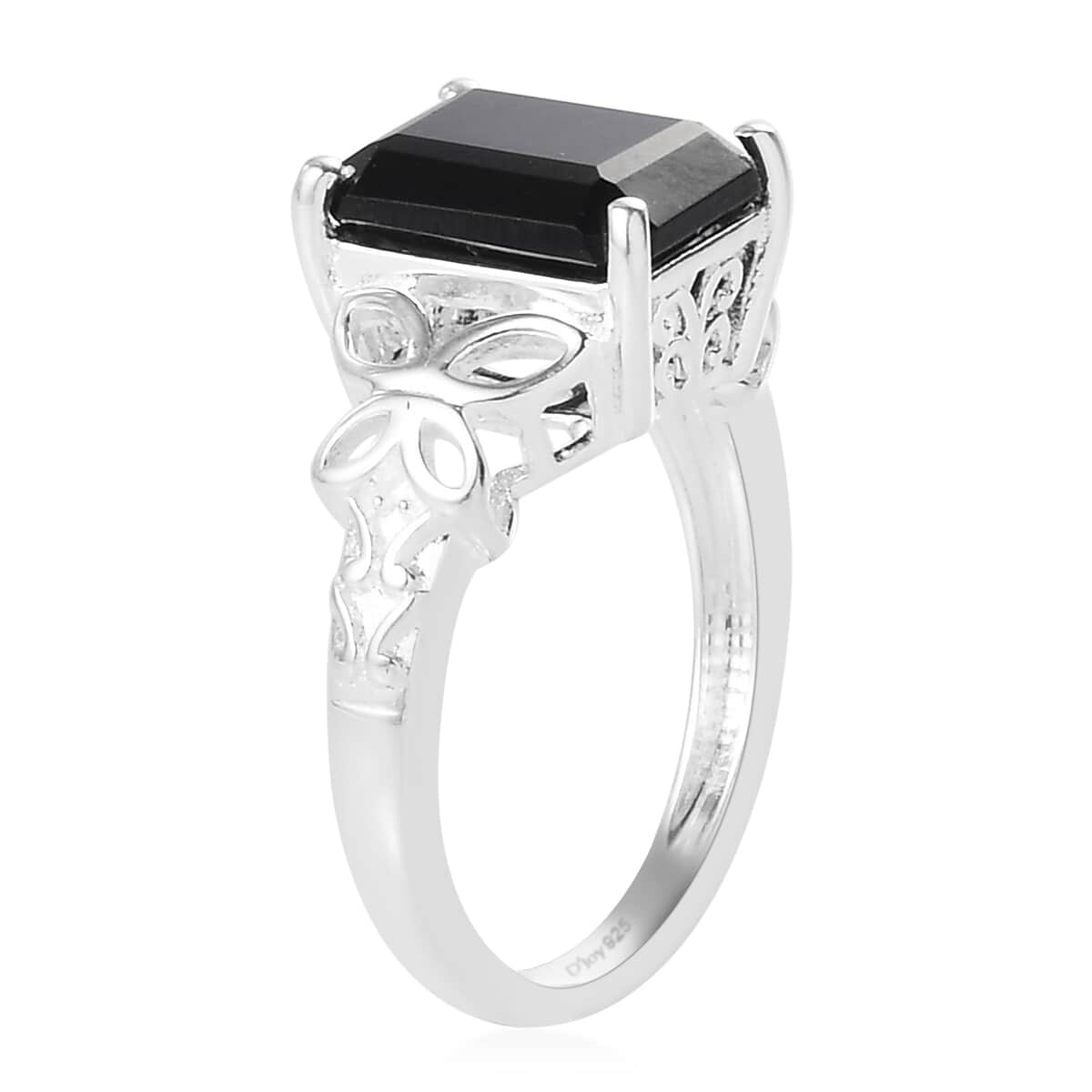 Australian Black Tourmaline Solitaire Ring in Sterling Silver (Size 10.0) 3.00 ctw image number 5