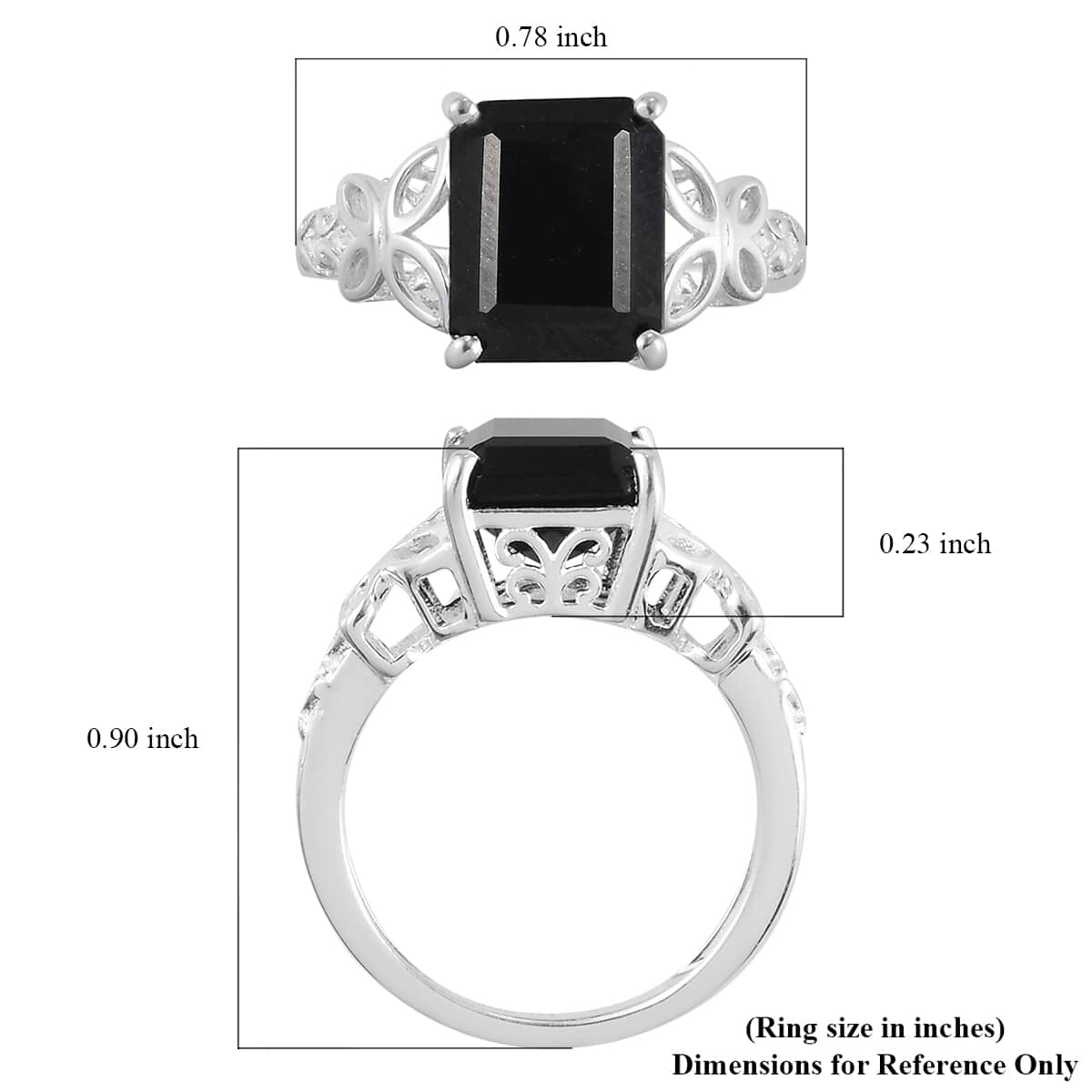 Australian Black Tourmaline Solitaire Ring in Sterling Silver (Size 10.0) 3.00 ctw image number 7