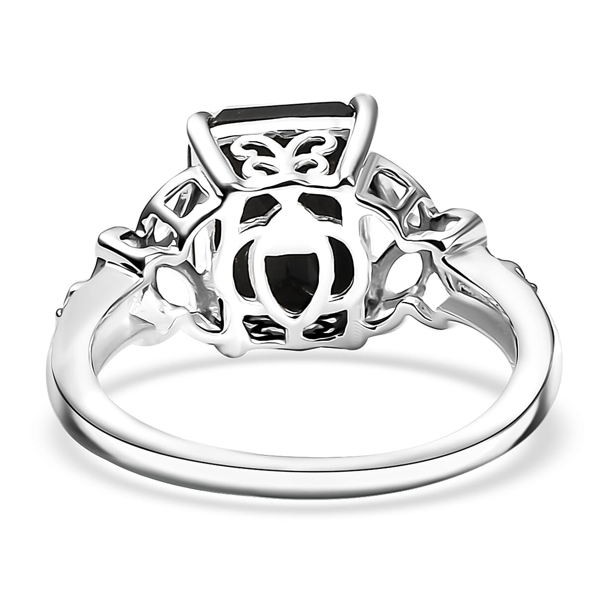 D'Joy Australian Black Tourmaline 3.50 ctw Solitaire Ring in Sterling Silver (Size 11.0)