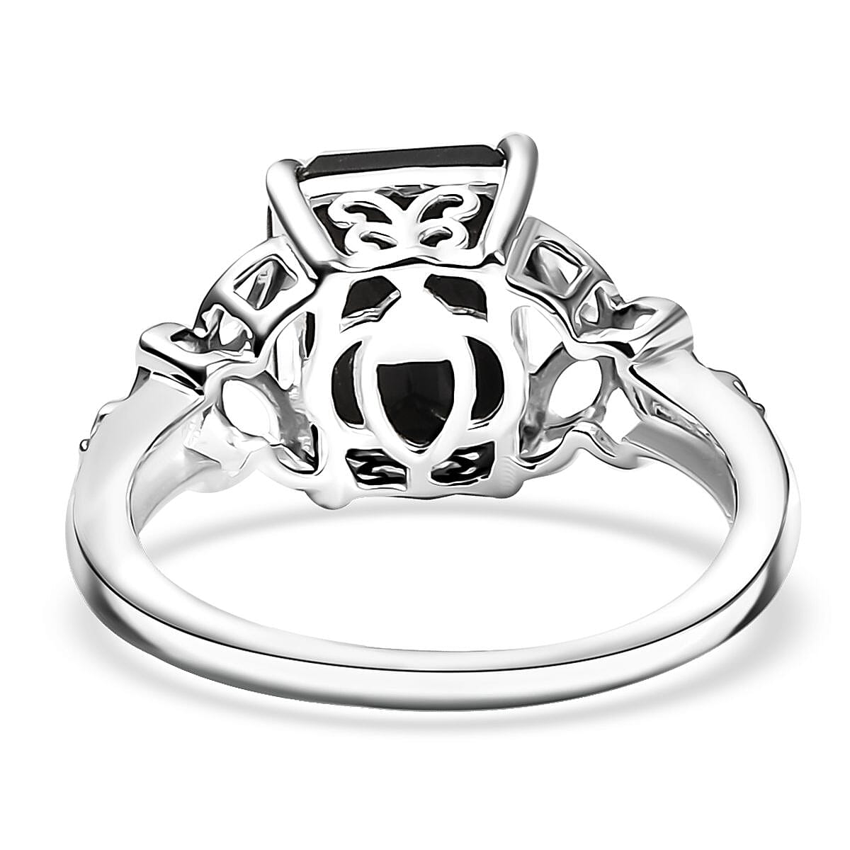 D'Joy Australian Black Tourmaline 3.50 Solitaire Ring in Sterling Silver (Size 5.0)  image number 4