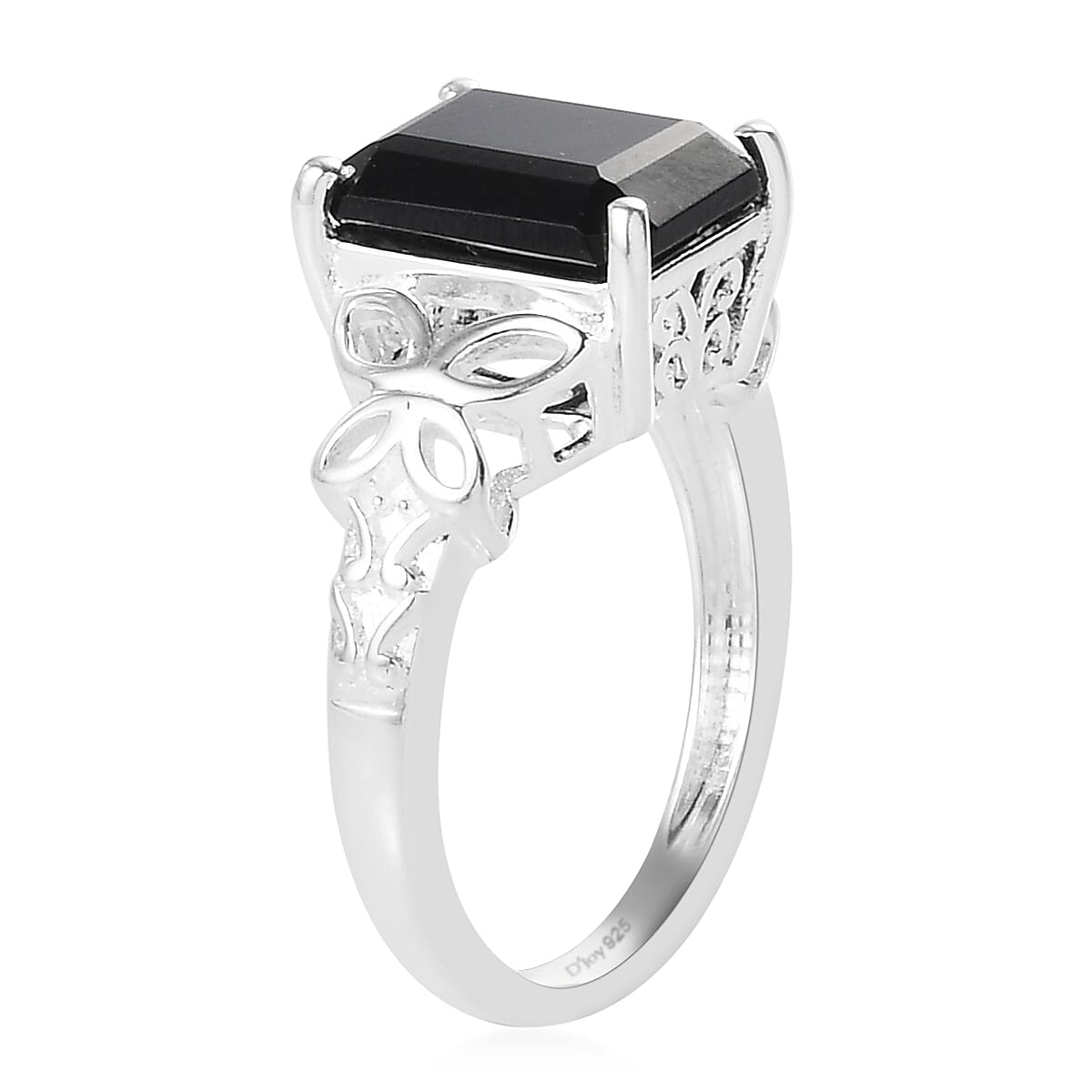 D'Joy Australian Black Tourmaline 3.50 Solitaire Ring in Sterling Silver (Size 5.0)