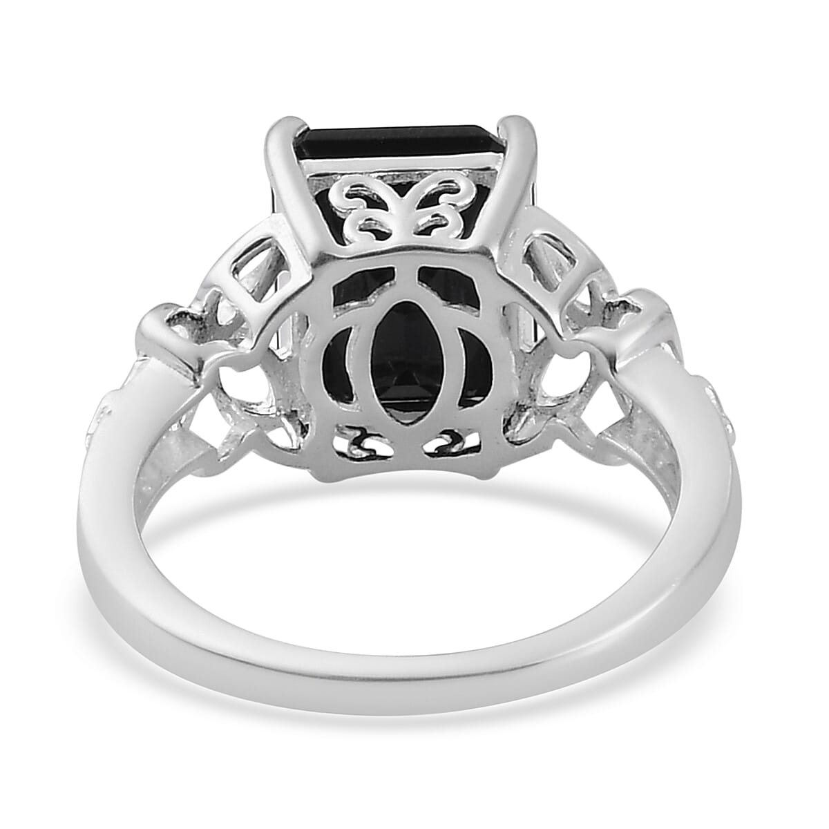D'Joy Australian Black Tourmaline 3.50 Solitaire Ring in Sterling Silver (Size 5.0)