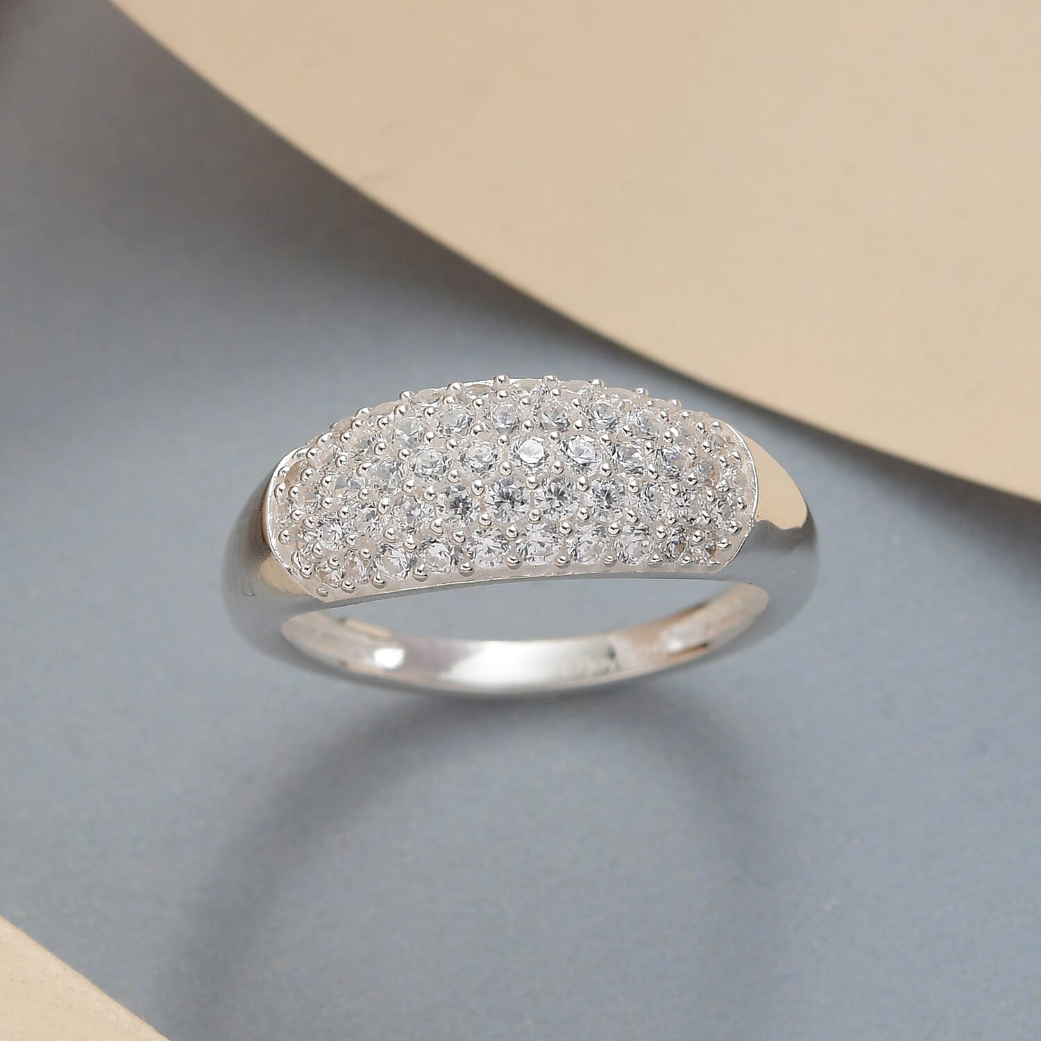 Simulated Diamond Band Ring in Sterling Silver (Size 10.0) 2.90 ctw