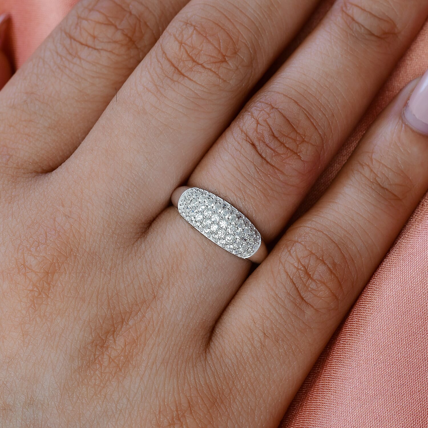Simulated Diamond Band Ring in Sterling Silver (Size 10.0) 2.90 ctw