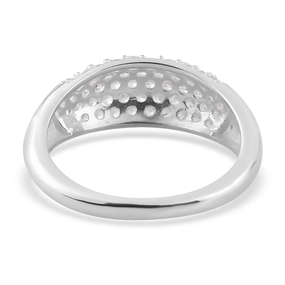 Simulated Diamond Band Ring in Sterling Silver (Size 10.0) 2.90 ctw image number 4