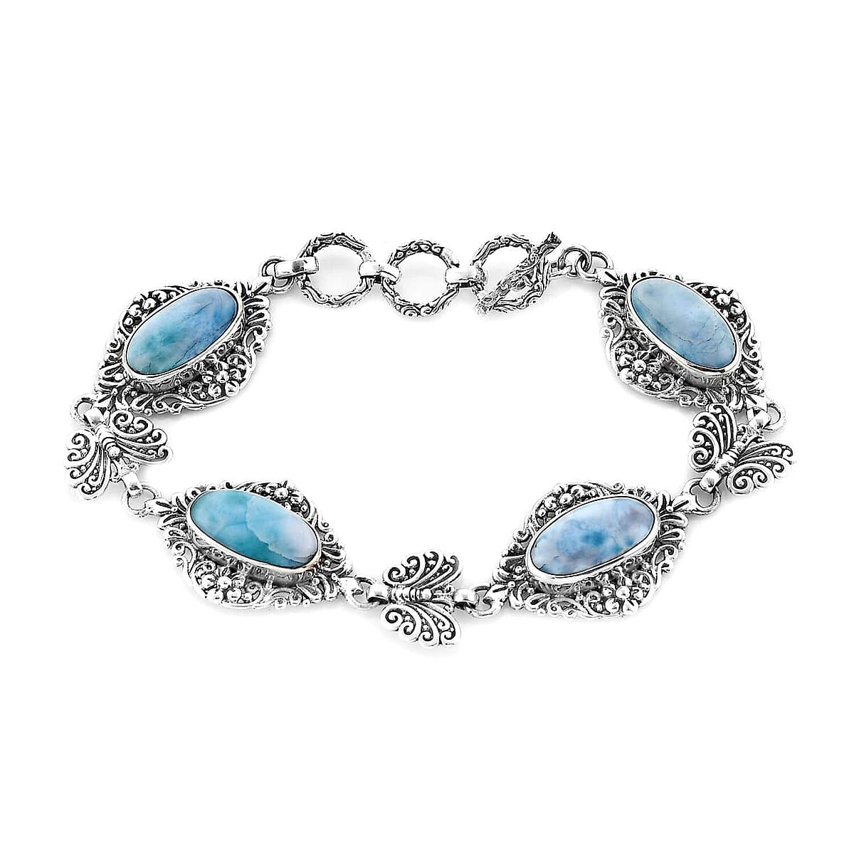 Bali Legacy Larimar Bracelet in Sterling Silver (7.50 In) 21.00 ctw image number 0