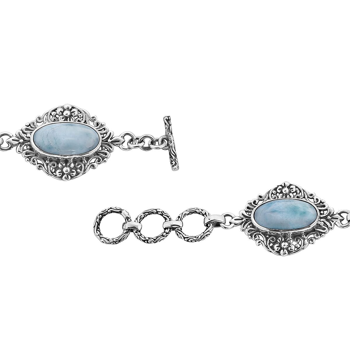 Bali Legacy Larimar Bracelet in Sterling Silver (7.50 In) 21.00 ctw image number 3