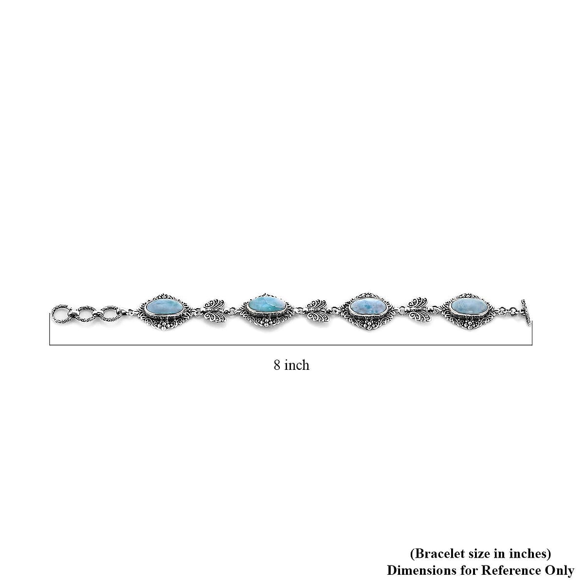 Bali Legacy Larimar Bracelet in Sterling Silver (7.50 In) 21.00 ctw image number 4