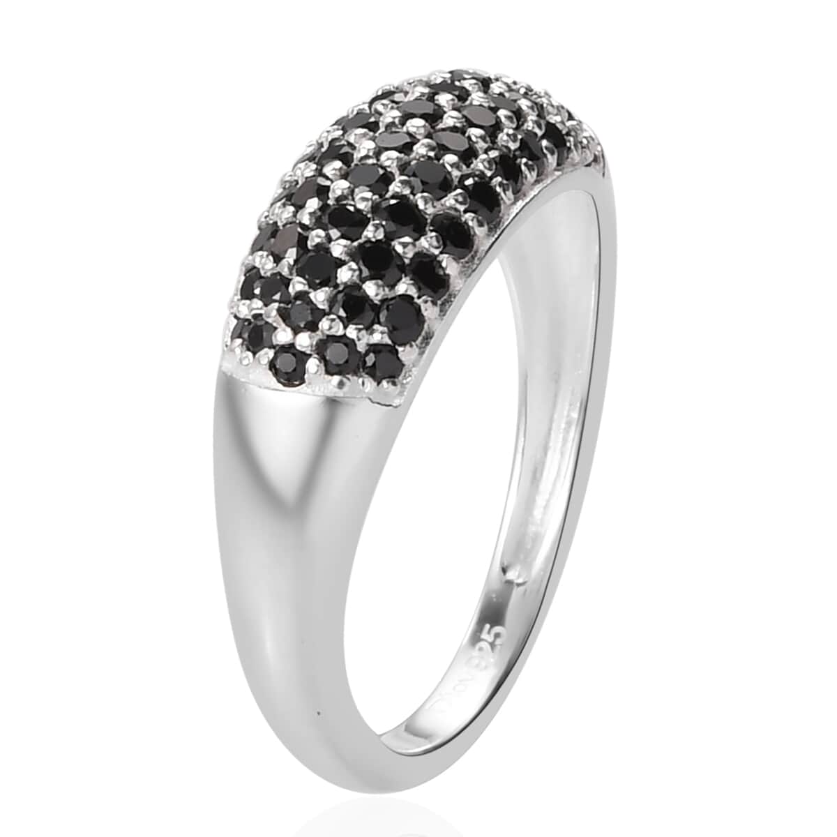 Simulated Black Diamond Band Ring in Sterling Silver (Size 7.0) 2.90 ctw image number 3