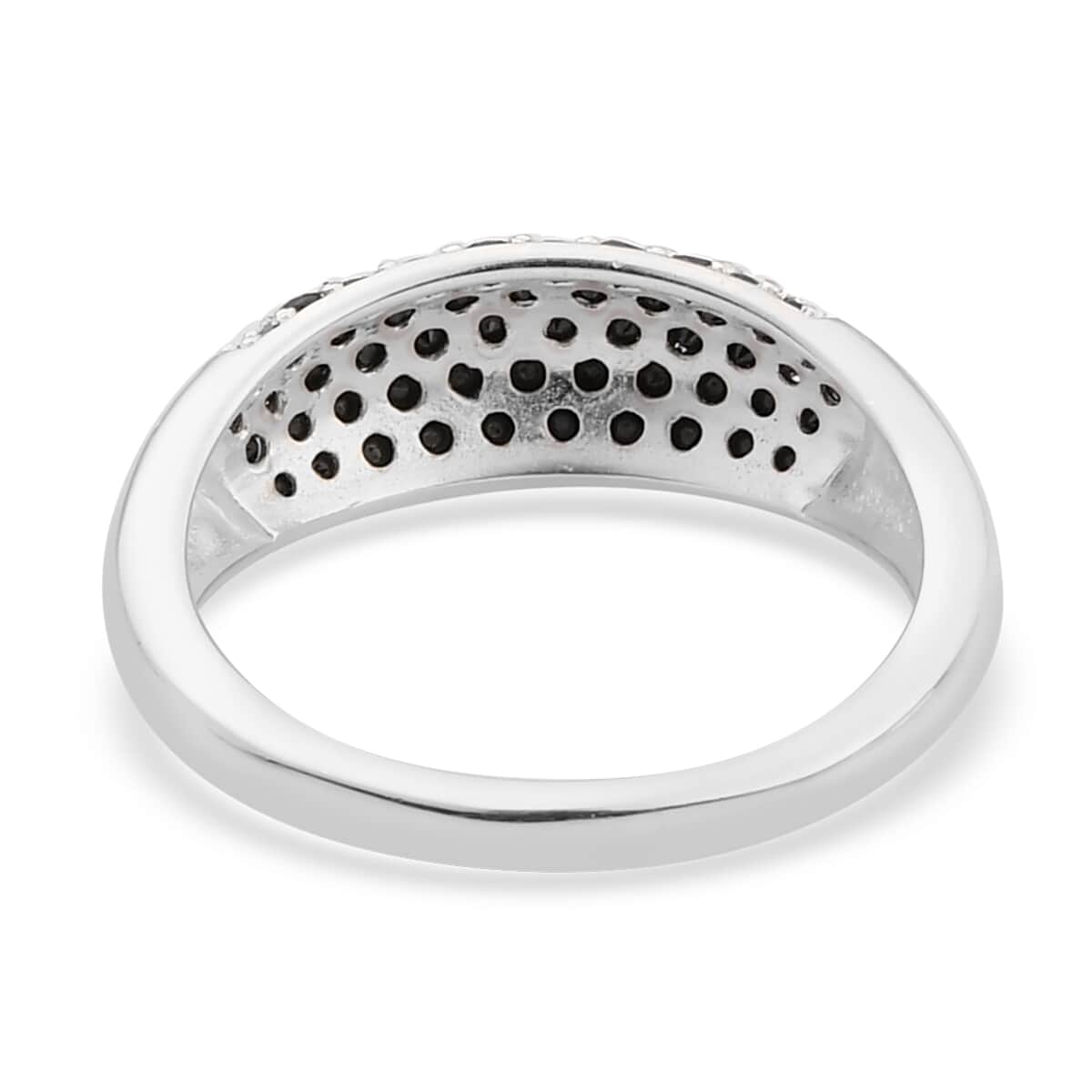 Simulated Black Diamond Band Ring in Sterling Silver (Size 7.0) 2.90 ctw image number 4