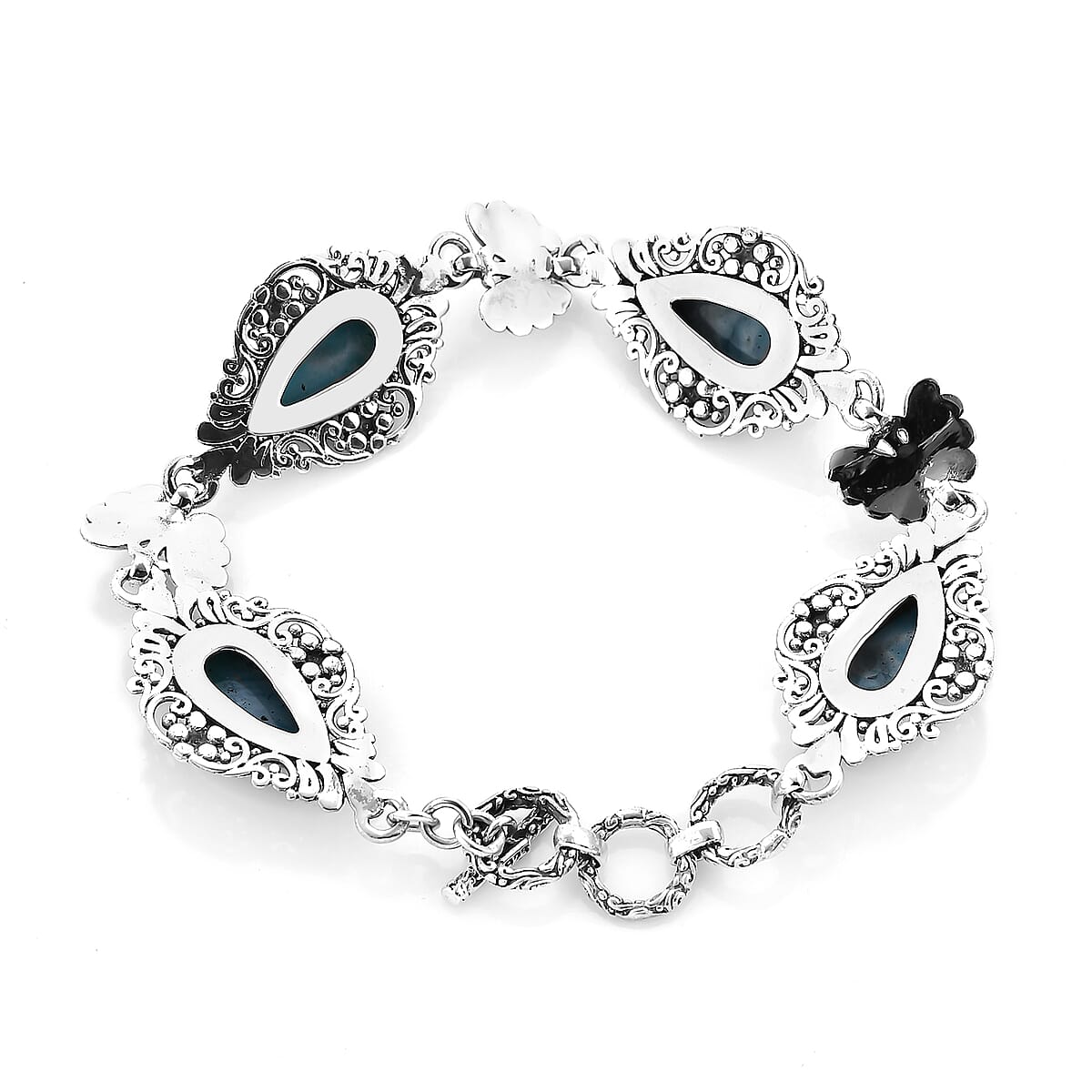 Bali Legacy Larimar Toggle Clasp Bracelet in Sterling Silver (7.50 In) 21.00 ctw image number 2