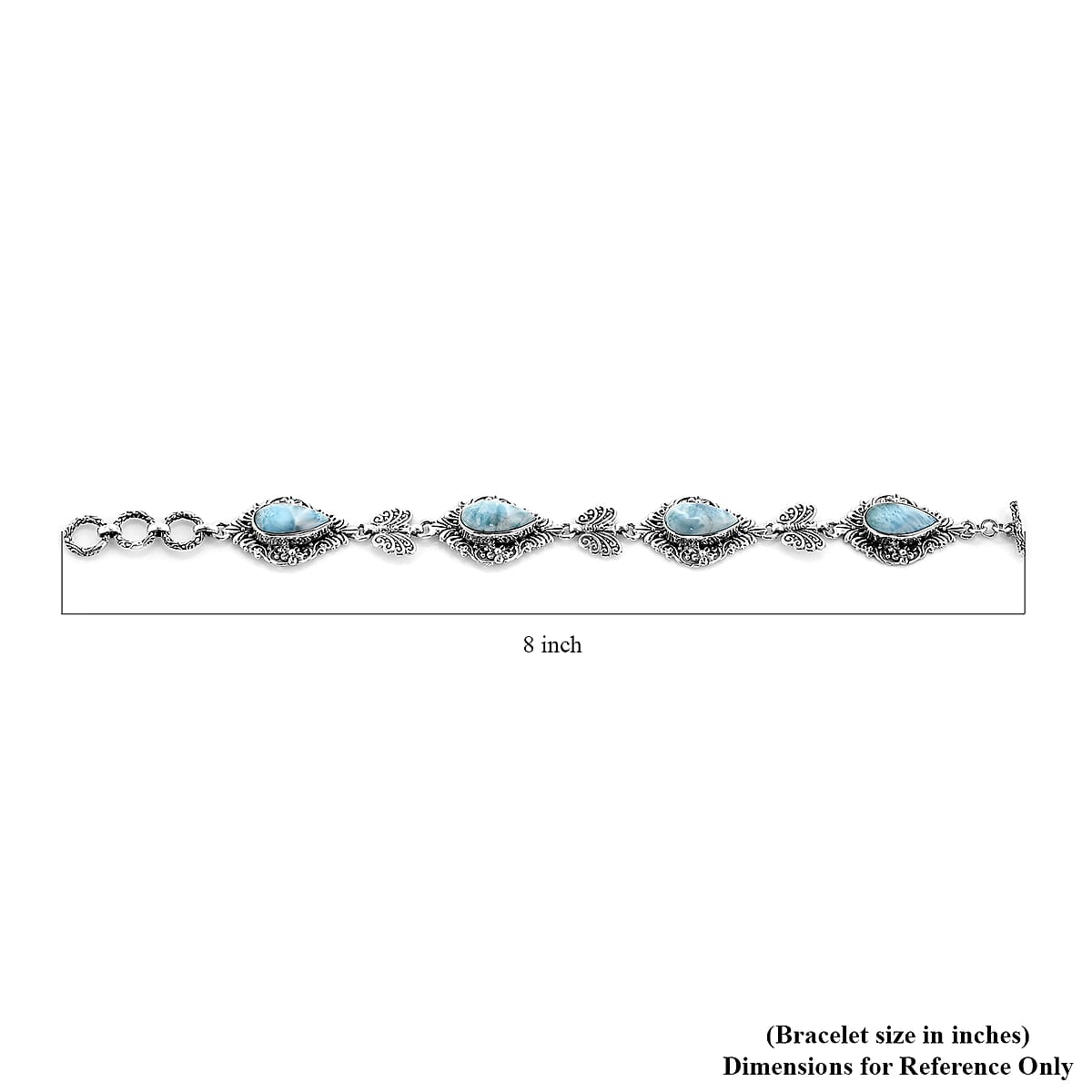 Bali Legacy Larimar Toggle Clasp Bracelet in Sterling Silver (7.50 In) 21.00 ctw image number 4