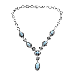 Bali Legacy Larimar Toggle Clasp Necklace 20 Inches in Sterling Silver 28.15 ctw