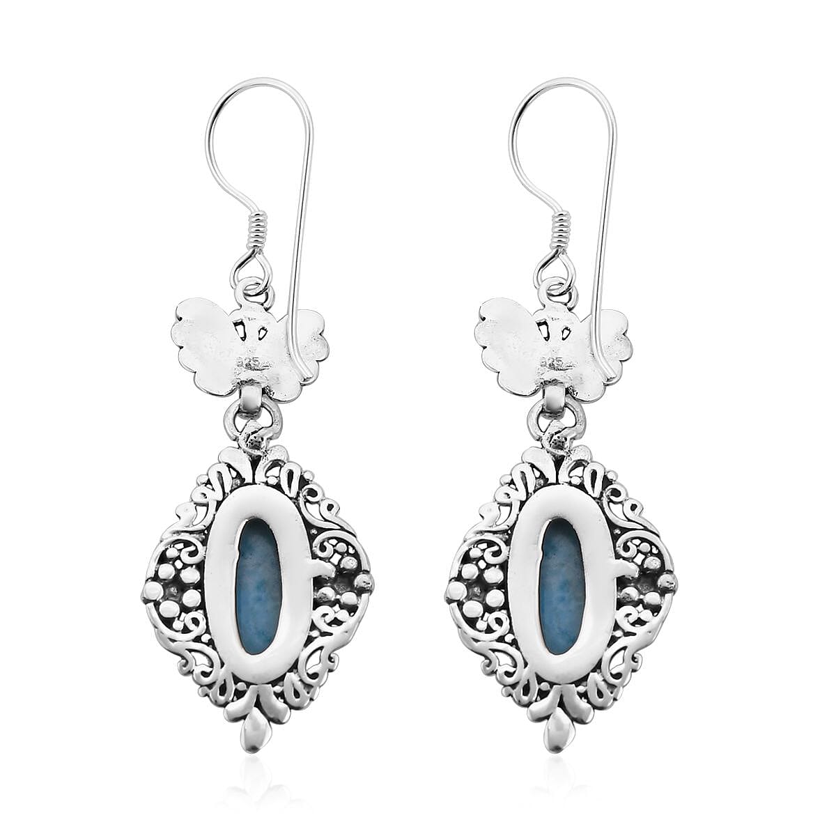 Bali Legacy Larimar Earrings in Sterling Silver 10.50 ctw image number 3