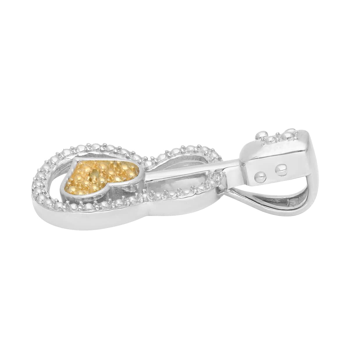 Yellow Diamond Accent Guitar Pendant in Platinum Over Sterling Silver image number 3