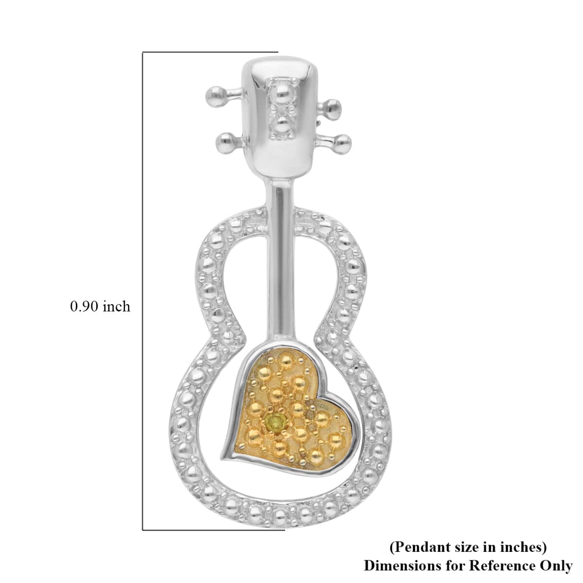 Yellow Diamond Accent Guitar Pendant in Platinum Over Sterling Silver image number 5