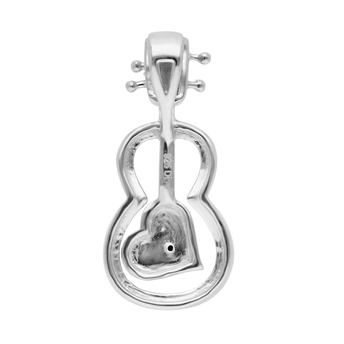 Green Diamond Accent Guitar Pendant in Platinum Over Sterling Silver image number 4
