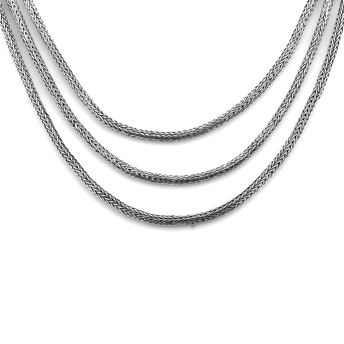 Bali Legacy Sterling Silver Multi Strand Tulang Naga Toggle Clasp Necklace 20 Inches 46.10 Grams image number 3