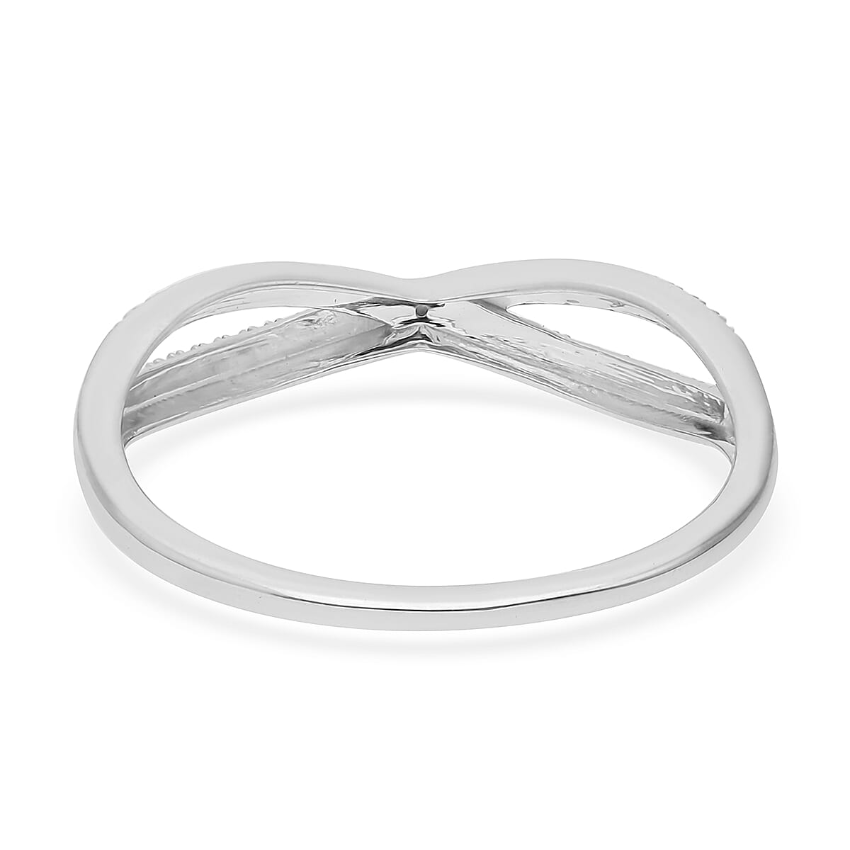 Diamond Accent Infinity Ring in Platinum Over Sterling Silver (Size 7.0) image number 4