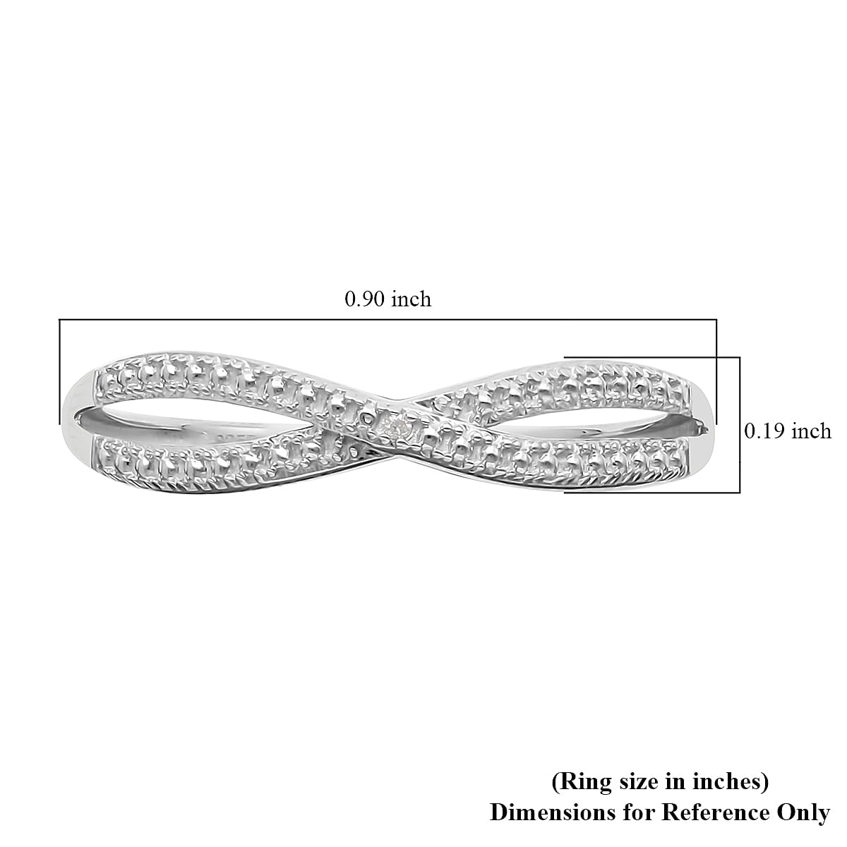 Diamond Accent Infinity Ring in Platinum Over Sterling Silver (Size 7.0) image number 5