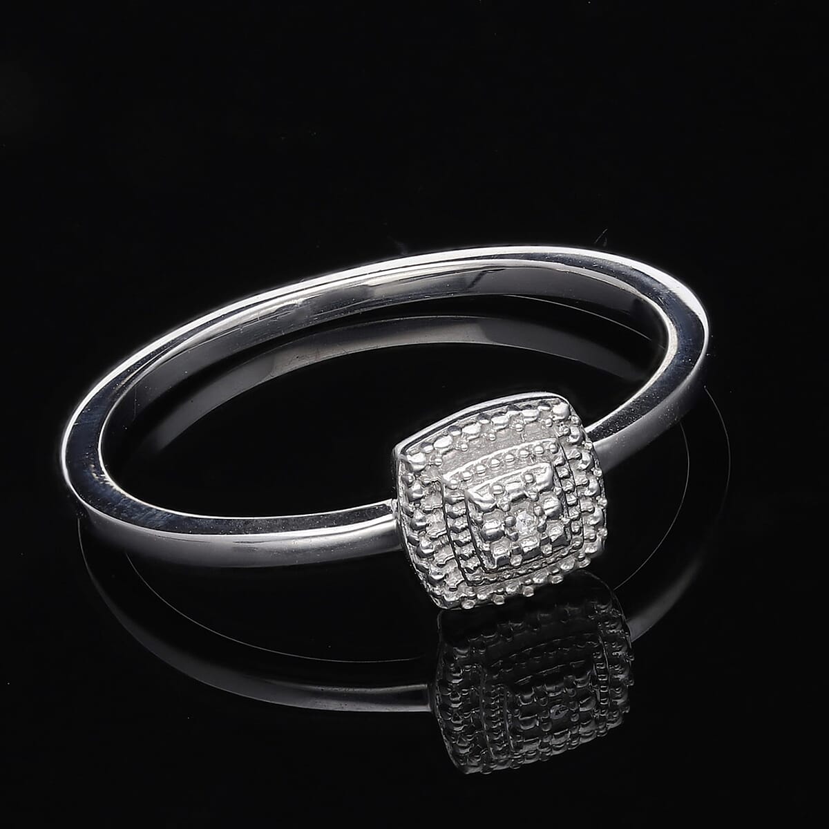 Diamond Accent Ring in Platinum Over Sterling Silver (Size 7.0) image number 1