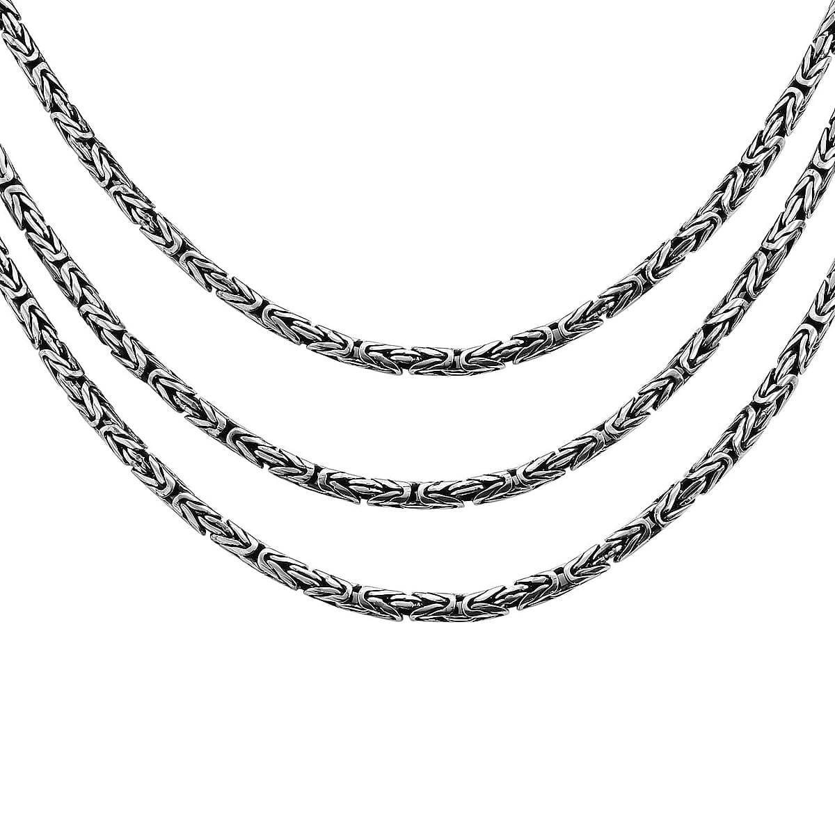Bali Legacy Sterling Silver Multi Strand Borobudur Toggle Clasp Necklace 20 Inches 57.50 Grams image number 2