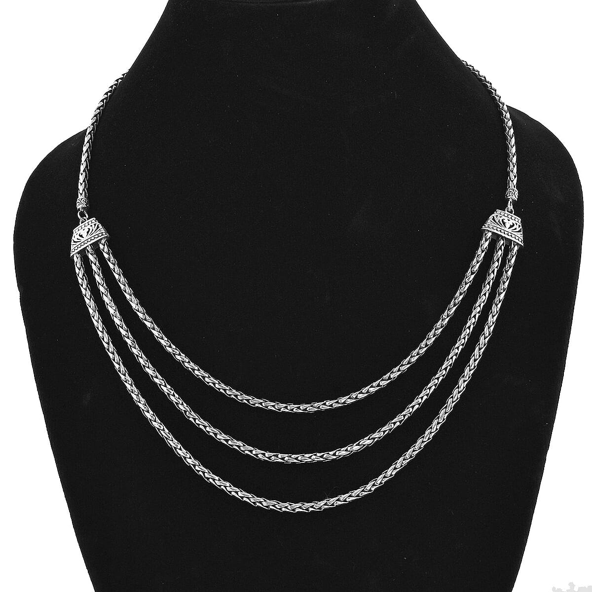 Bali Legacy Sterling Silver Multi Strand Padian Toggle Clasp Necklace 20 Inches 48.85 Grams image number 1