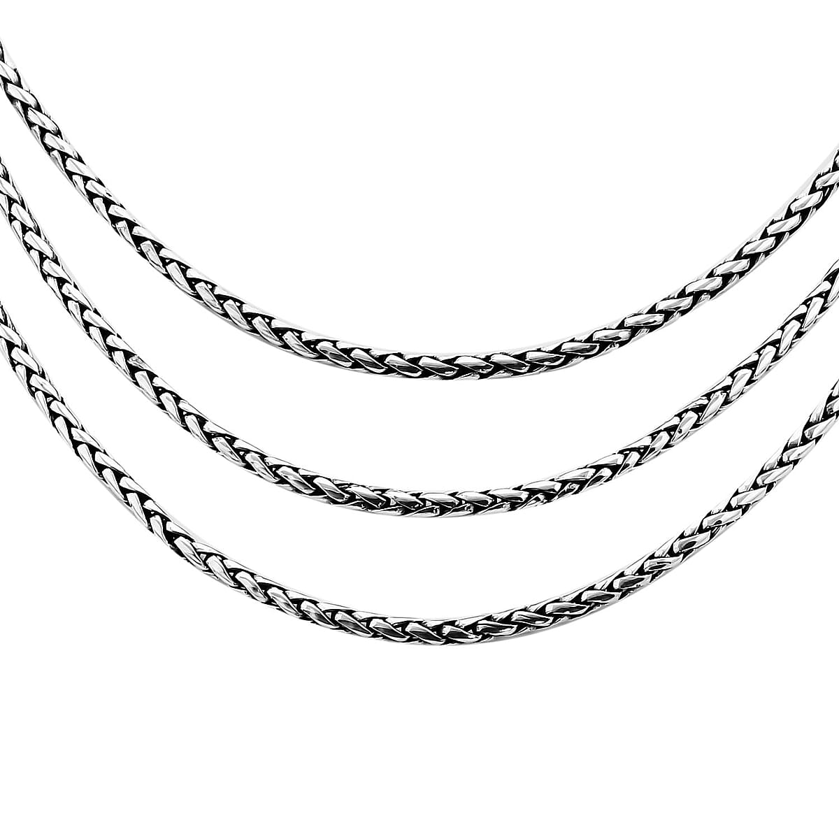 Bali Legacy Sterling Silver Multi Strand Padian Toggle Clasp Necklace 20 Inches 48.85 Grams image number 2