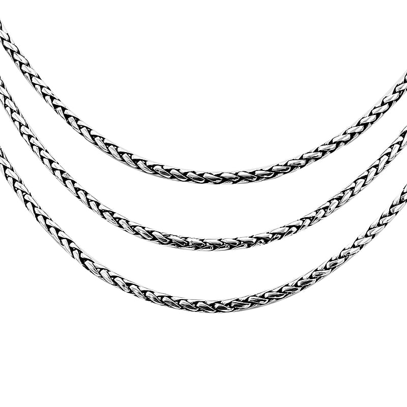 Bali Legacy Sterling Silver Multi Strand Padian Toggle Clasp Necklace 20 Inches 48.85 Grams