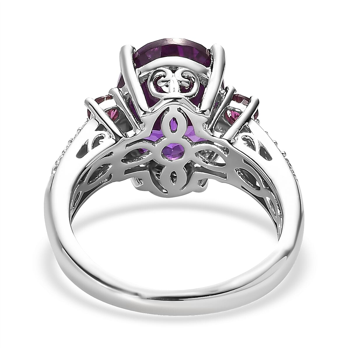 Lab Grown Color Change Sapphire and Multi Gemstone Ring in Platinum Over Sterling Silver 9.85 ctw image number 4