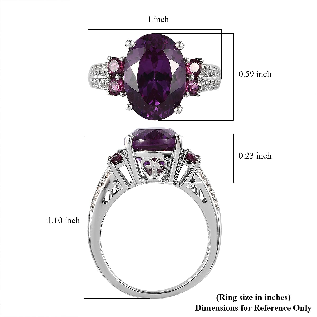 Lab Grown Color Change Sapphire and Multi Gemstone Ring in Platinum Over Sterling Silver 9.85 ctw image number 5