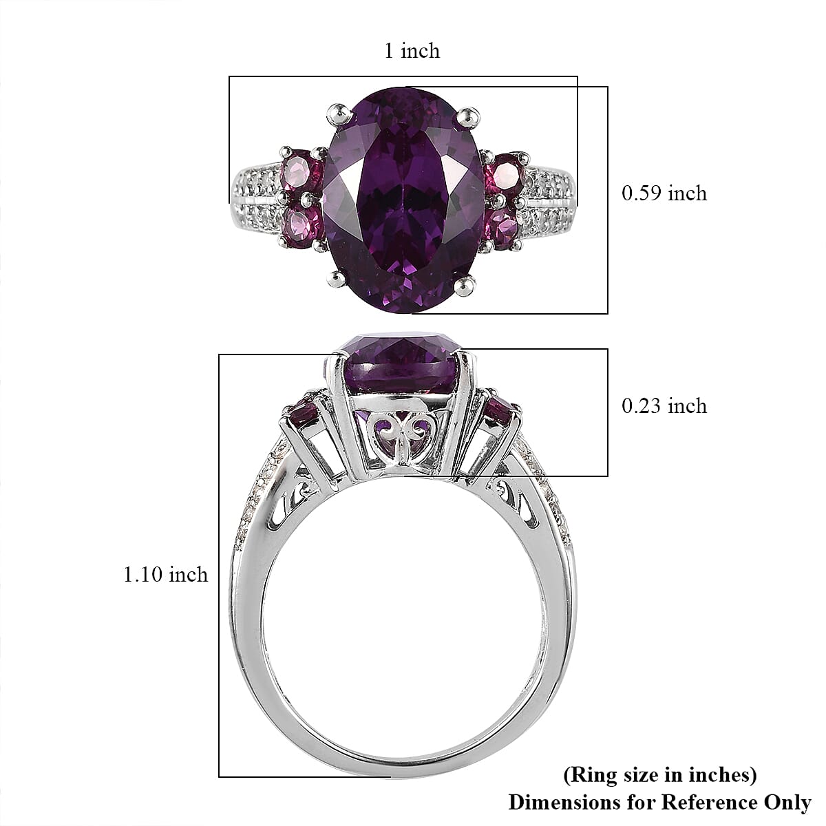 Lab Grown Color Change Sapphire and Multi Gemstone Ring in Platinum Over Sterling Silver (Size 7.0) 9.85 ctw image number 5