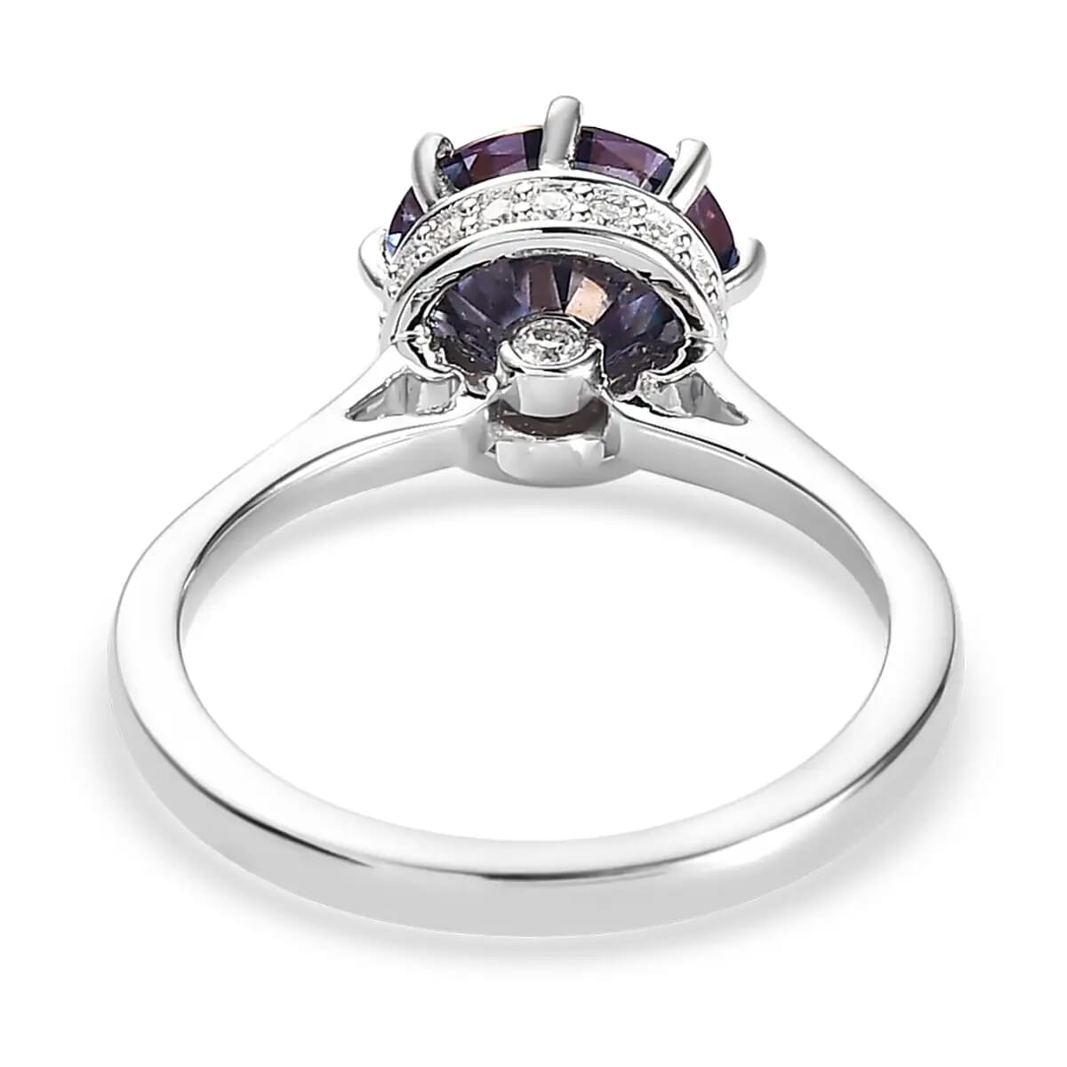 Blue and White Moissanite Ring in Platinum Over Sterling Silver (Size 7.0) 2.65 ctw image number 5