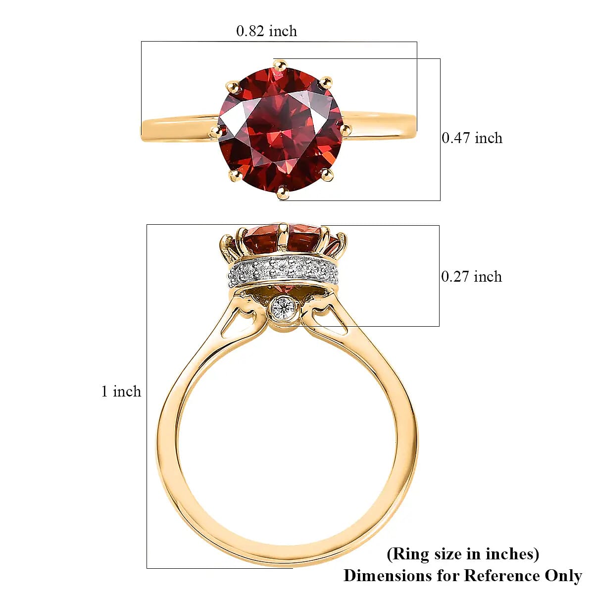 Red and White Moissanite Ring in Vermeil Yellow Gold Over Sterling Silver (Size 7.0) 2.65 ctw image number 6