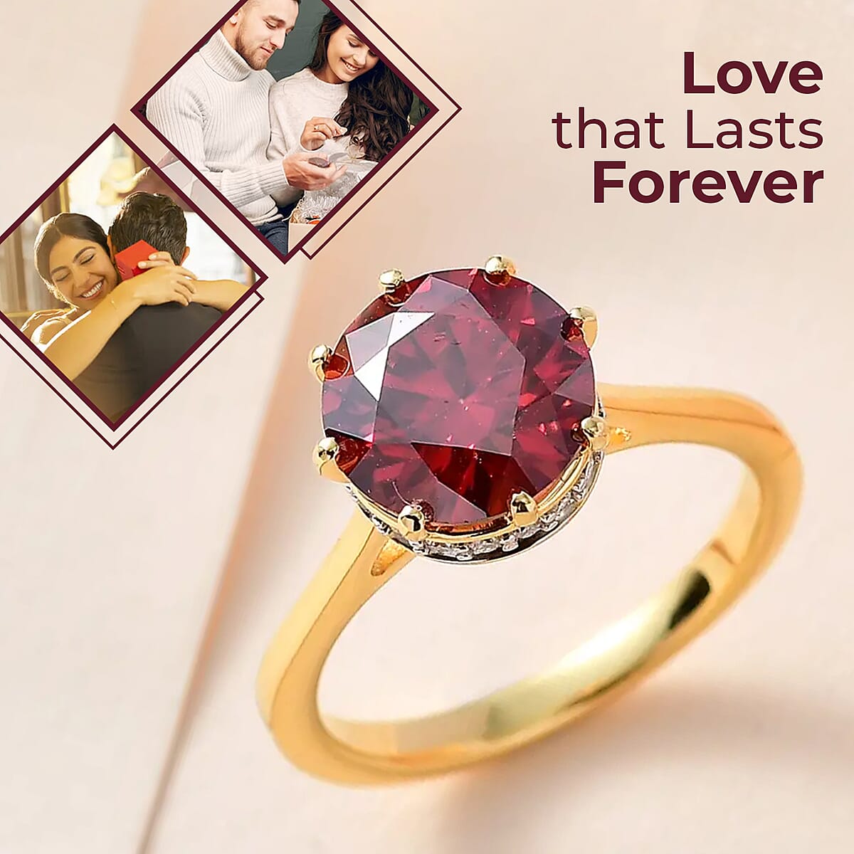 Red and White Moissanite Ring in Vermeil Yellow Gold Over Sterling Silver (Size 9.0) 2.65 ctw image number 1