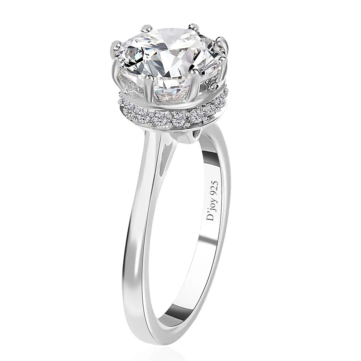 Moissanite Ring in Platinum Over Sterling Silver (Size 7.0) 2.65 ctw image number 4