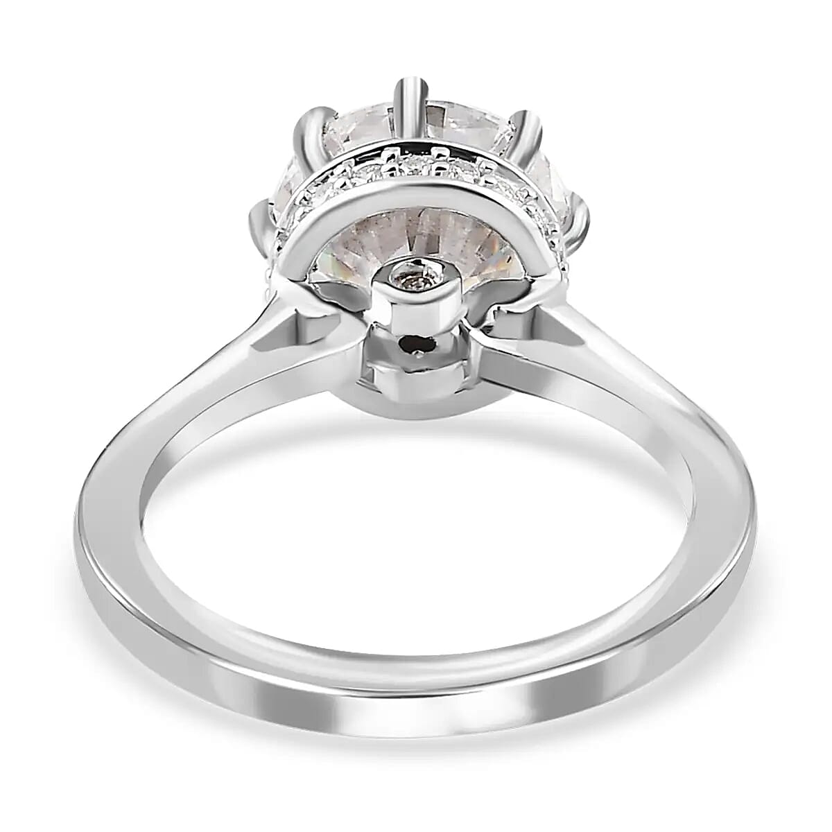 Moissanite Ring in Platinum Over Sterling Silver (Size 7.0) 2.65 ctw image number 5