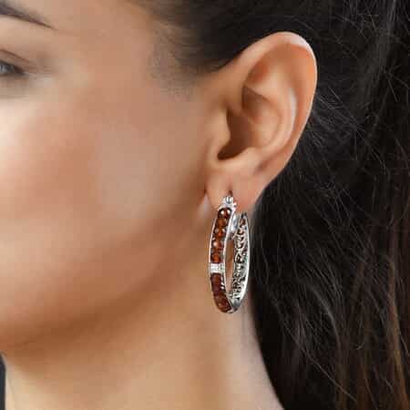 KARIS Multi Gemstone Hoop Earrings in Platinum Bond 15.85 ctw image number 2