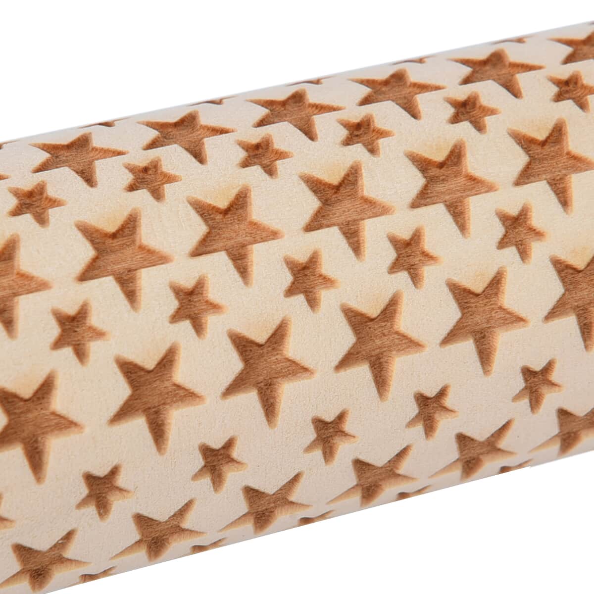 Wooden Color Star Pattern Embossed Rolling Pin image number 5