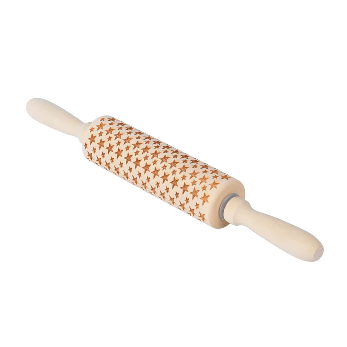 Wooden Color Star Pattern Embossed Rolling Pin image number 6