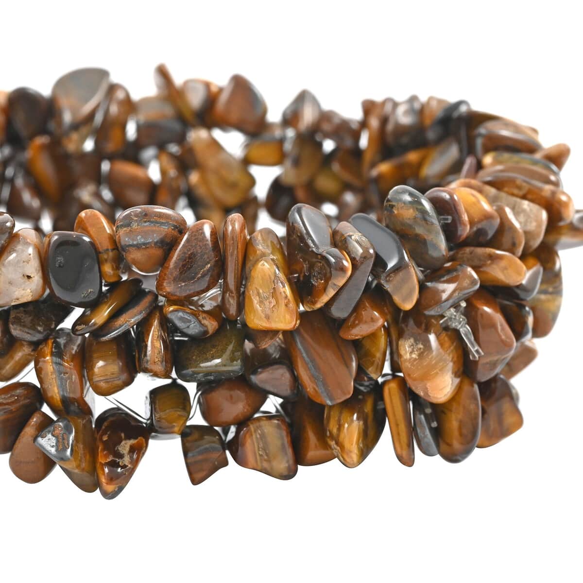 Tiger's Eye Chips Stretch Bracelet 250.00 ctw image number 2