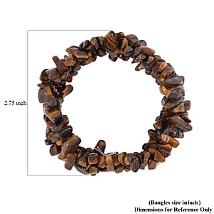 Tiger's Eye 250.00 ctw Chips Stretch Bracelet