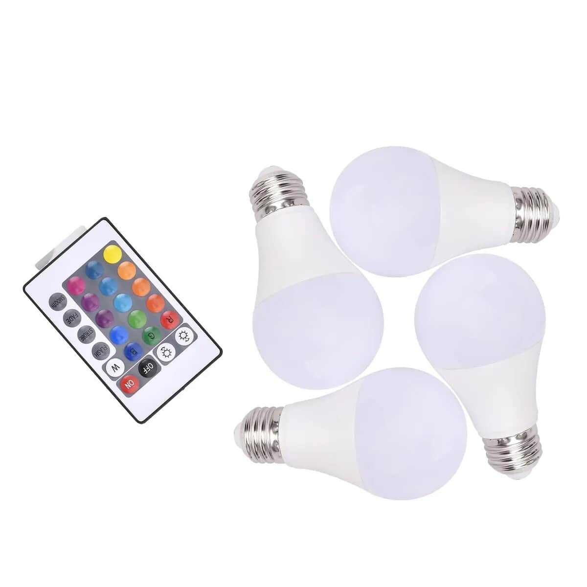 Set of 4 Color Changing LED Light Bulbs with 2 Remote Controllers And 16 Different Colors, Smart Remote Control Muti Colored LED Lightbulbs For Decoration (E26 Screw) image number 7