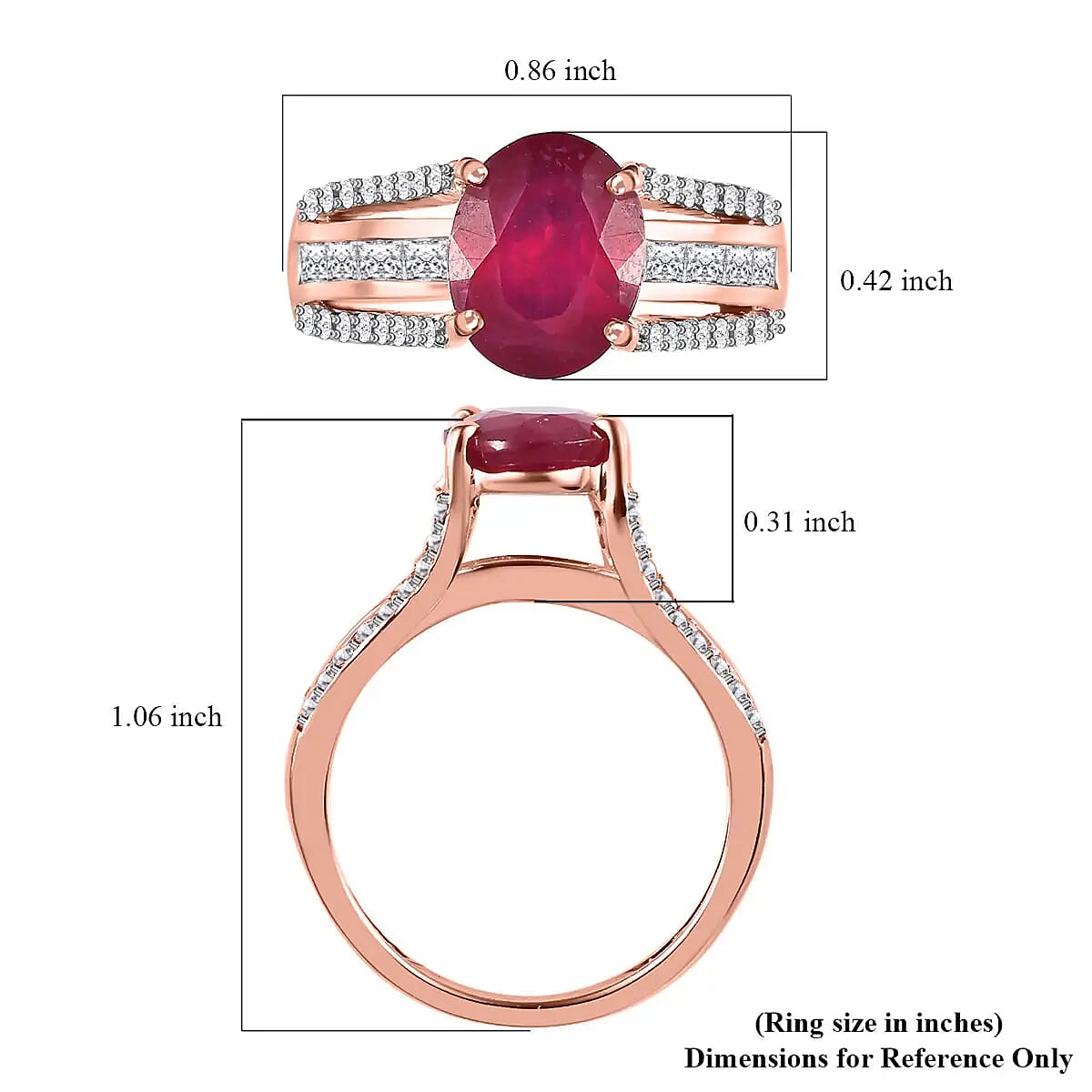 Ilakaka Hot Pink Sapphire Ring , White Topaz Accent Ring , Vermeil Rose Gold Over Sterling Silver Ring 4.65 ctw image number 6