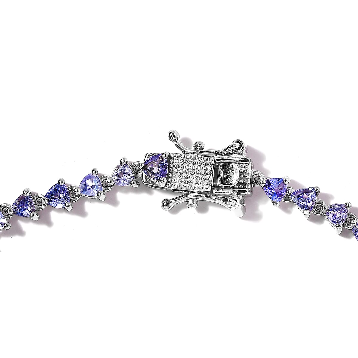 Tanzanite Tennis Bracelet in Platinum Over Sterling Silver (8.00 In) 4.85 ctw image number 3