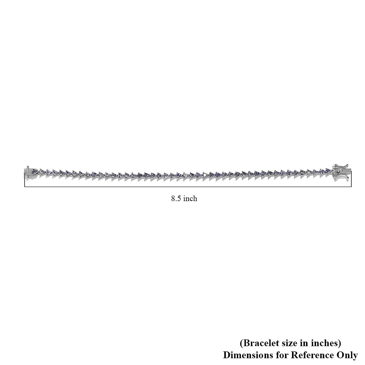 Tanzanite Tennis Bracelet in Platinum Over Sterling Silver (8.00 In) 4.85 ctw image number 4